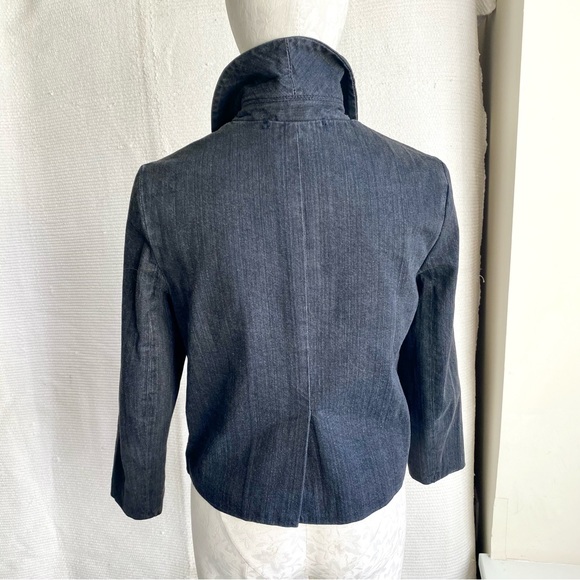 3.1 Phillip Lim M Stretch Denim Blazer Grey Black Casual Jean Jacket Spring Fall - Picture 5 of 10